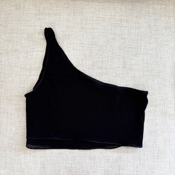 alo Black Mesh Sheer Illusion Tank size Small - Picture 7 of 11